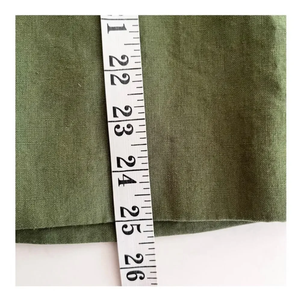 Iceberg Army Green 100% Linen Button Front Utilitarian Blazer Jacket Size IT 42
